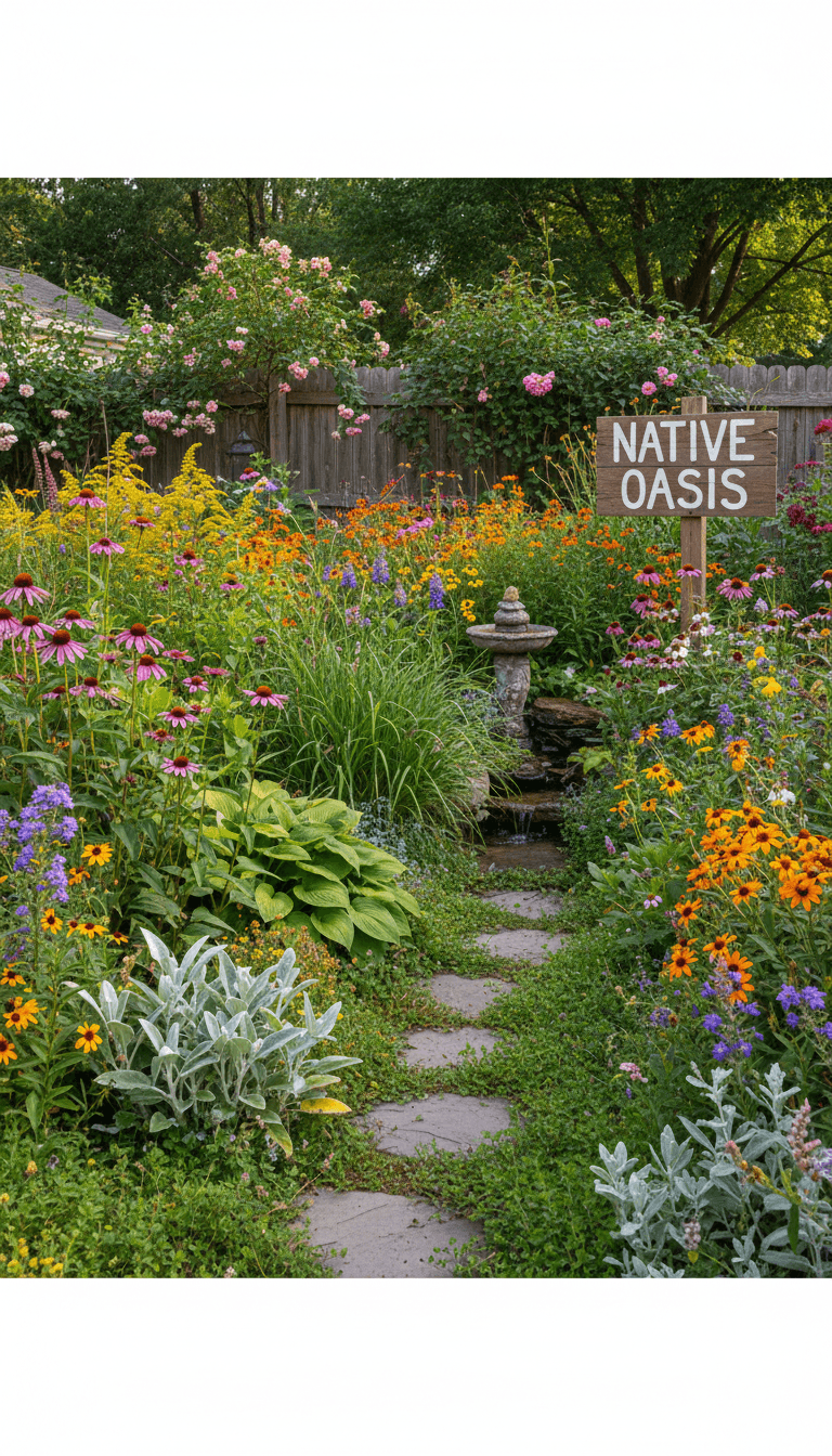 Backyard garden transformation from bare lawn to colorful flower beds